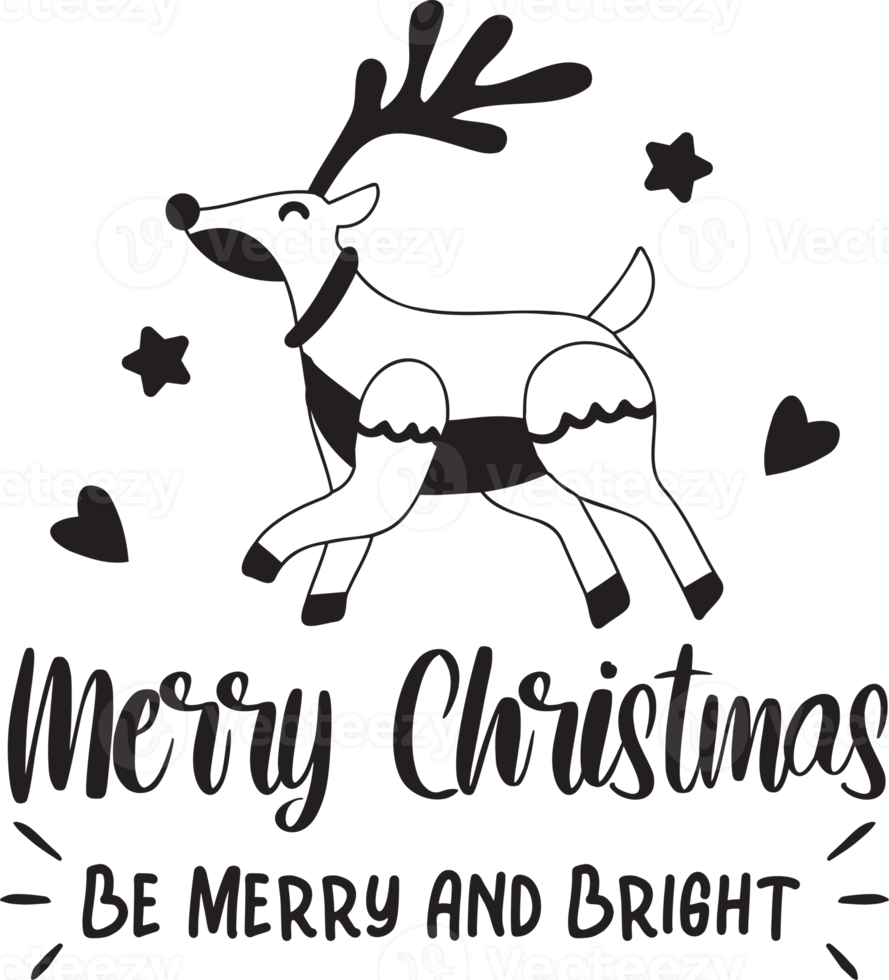 be merry and bright lettering and quote illustration png