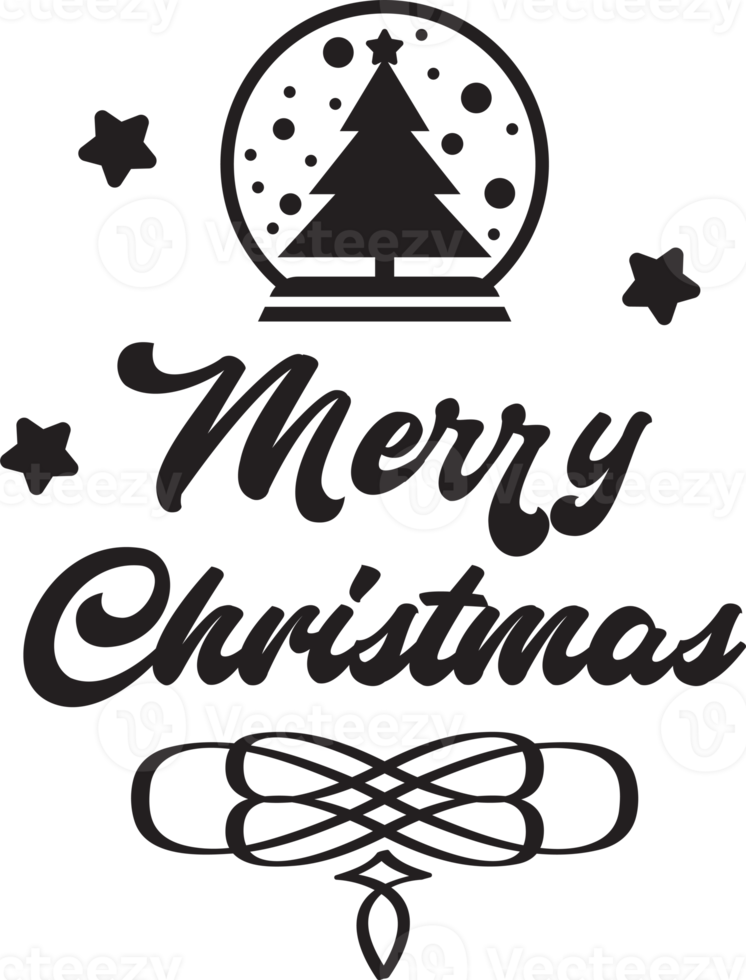 Merry Christmas lettering and quote illustration png