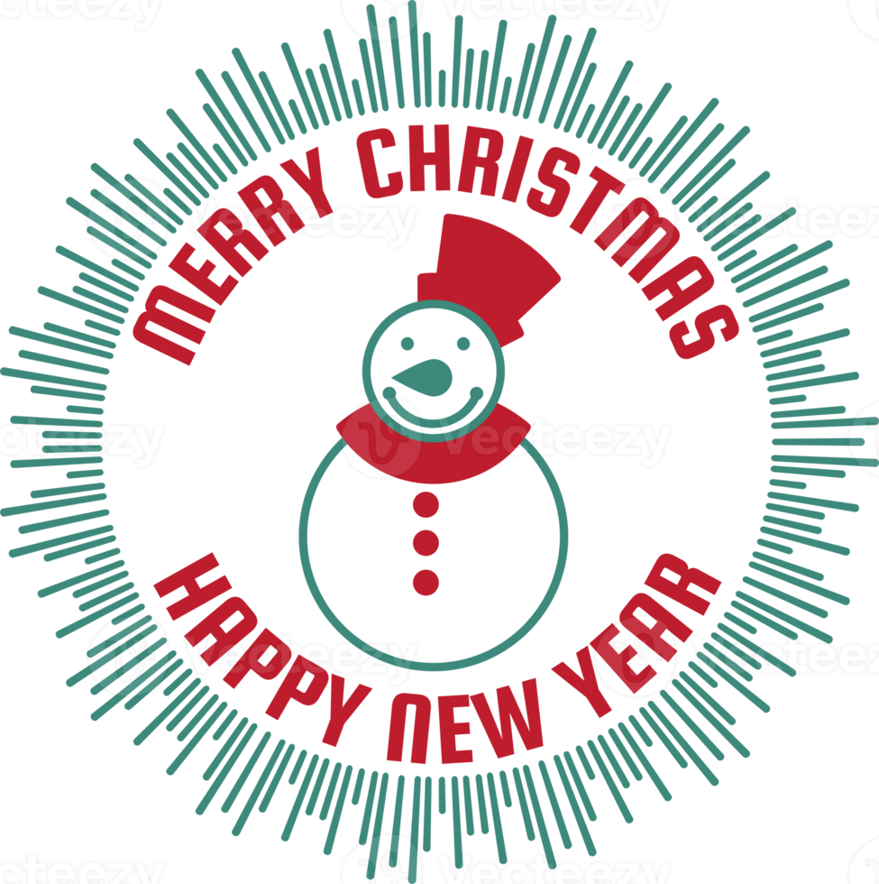 Merry Christmas and happy new year lettering and quote illustration png