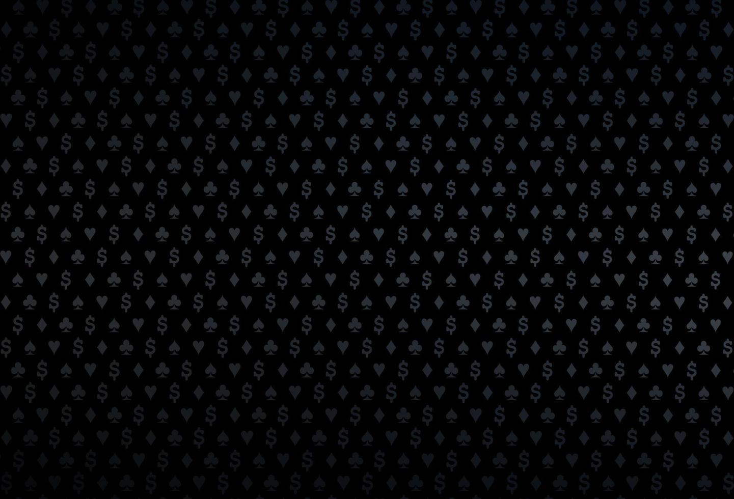 Dark black vector template with poker symbols.