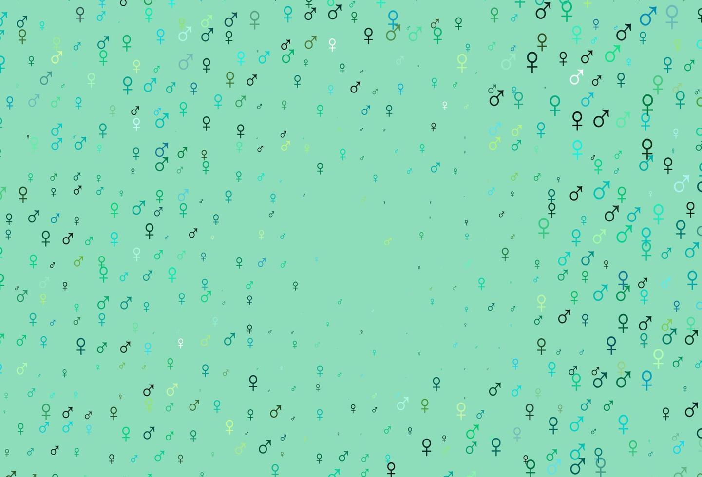 Light green, yellow vector pattern with gender elements.