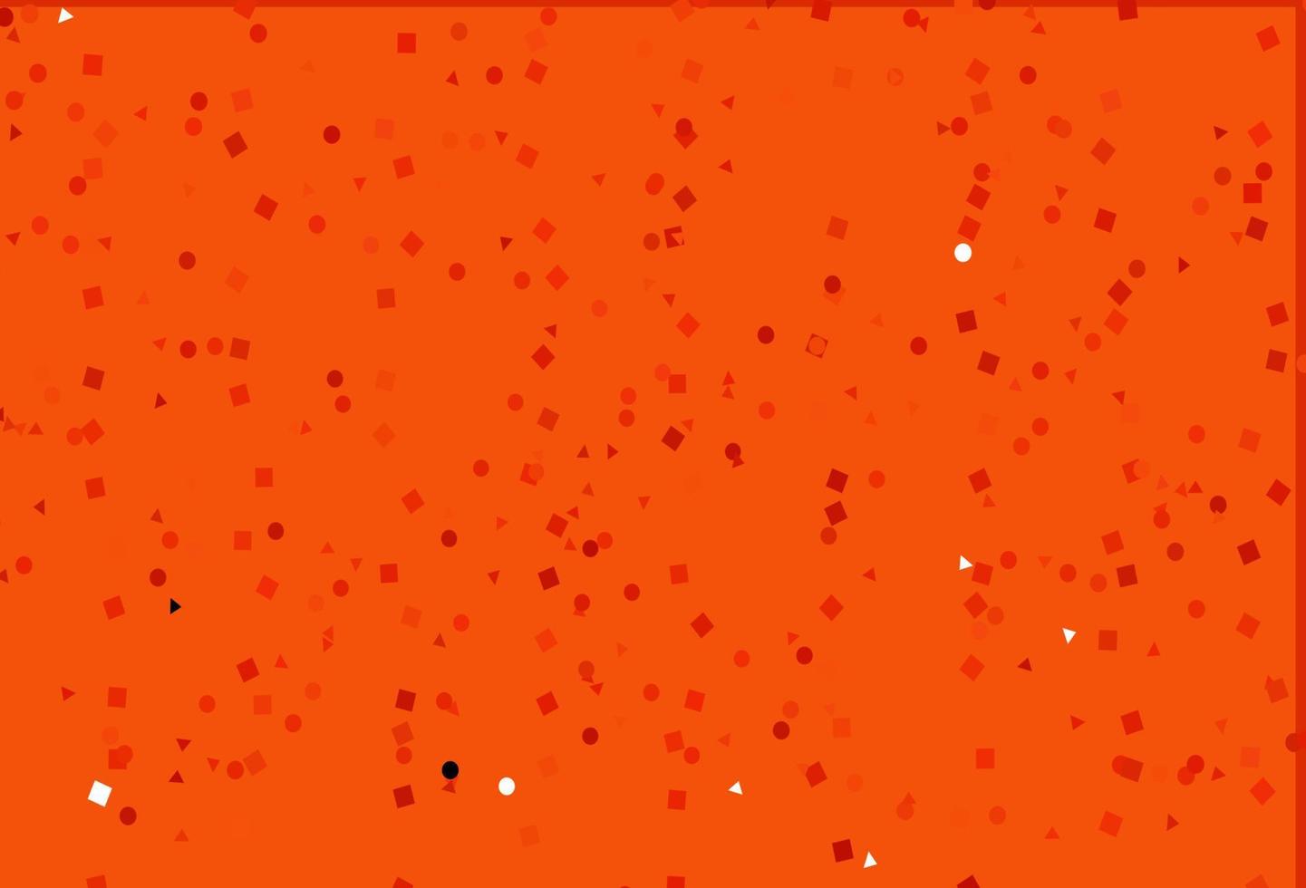 Plantilla de vector naranja claro con cristales, círculos, cuadrados.