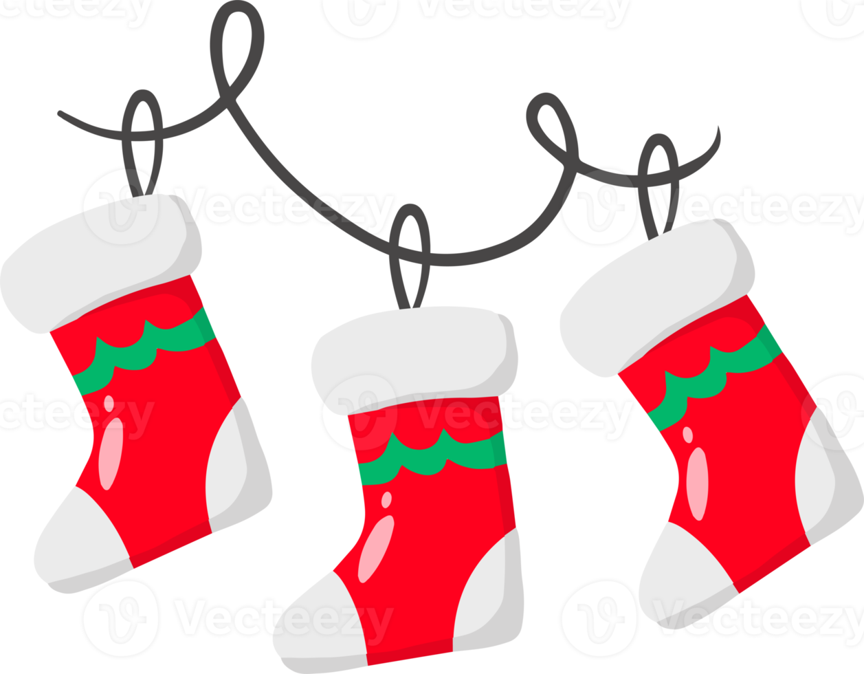 hand gezeichnete weihnachtssockenillustration png