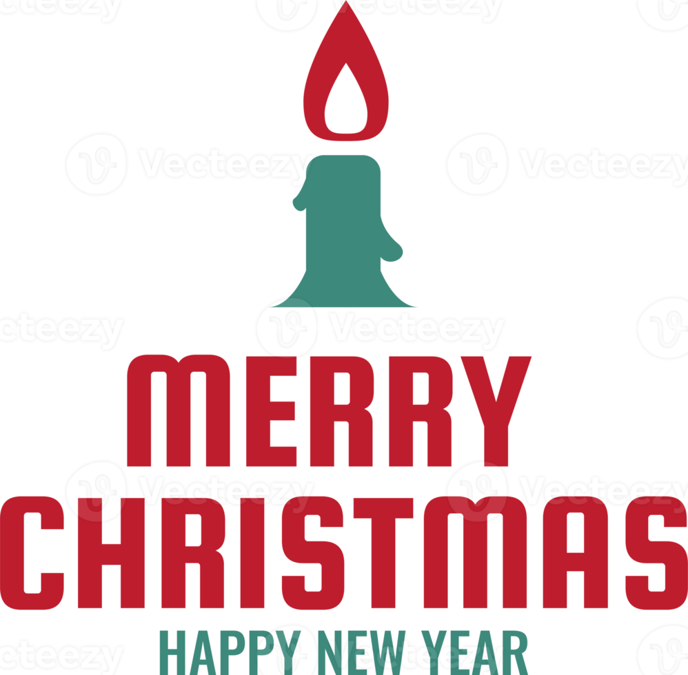 Merry Christmas and happy new year lettering and quote illustration png