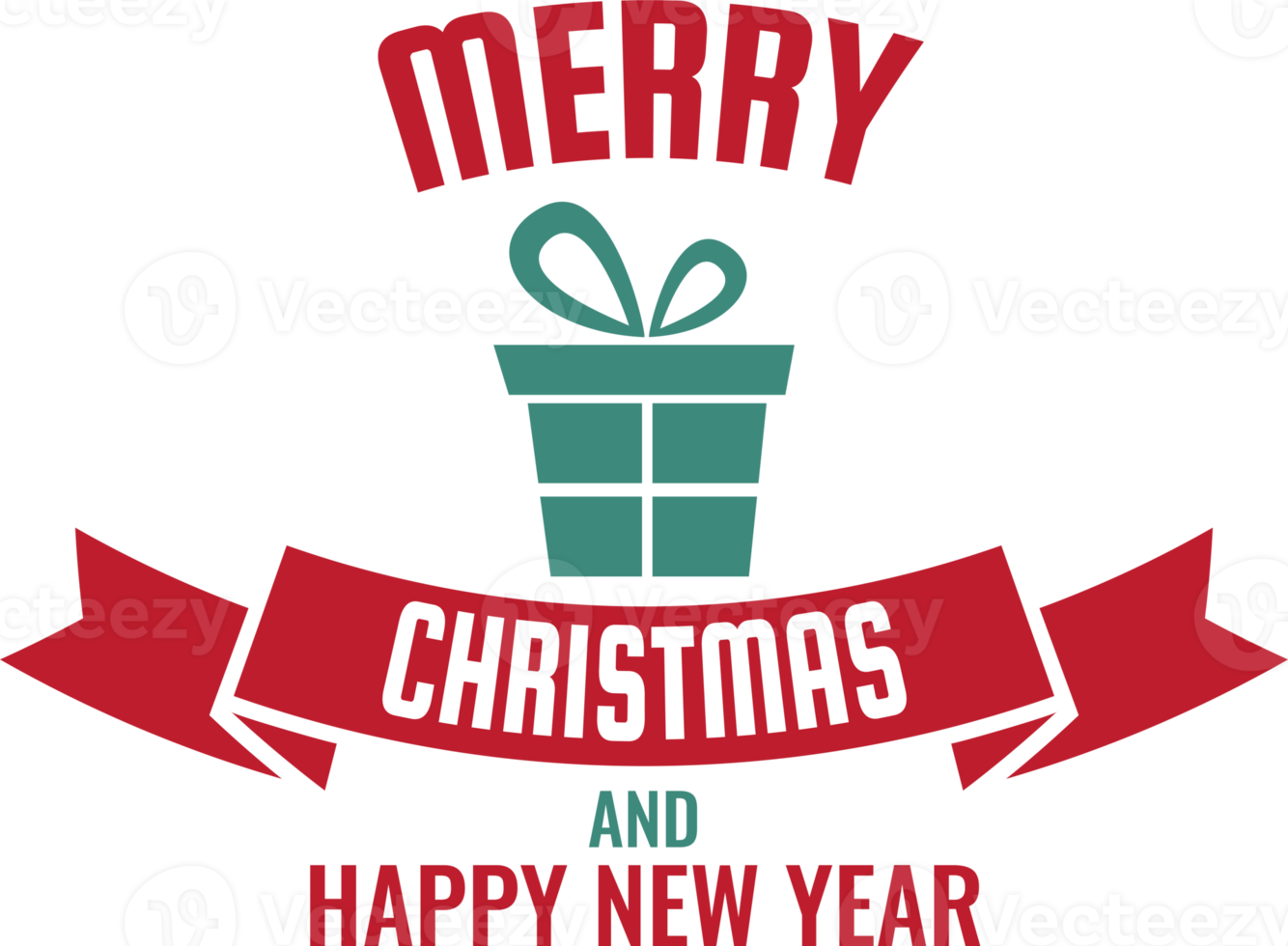 Merry Christmas and happy new year lettering and quote illustration png