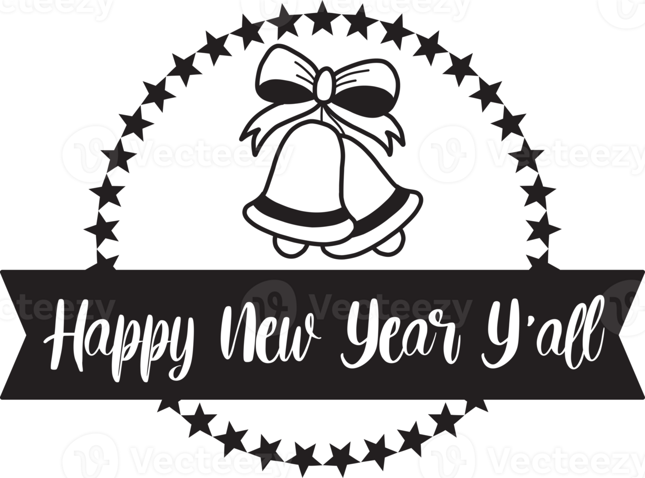 Merry Christmas and happy new year lettering and quote illustration png