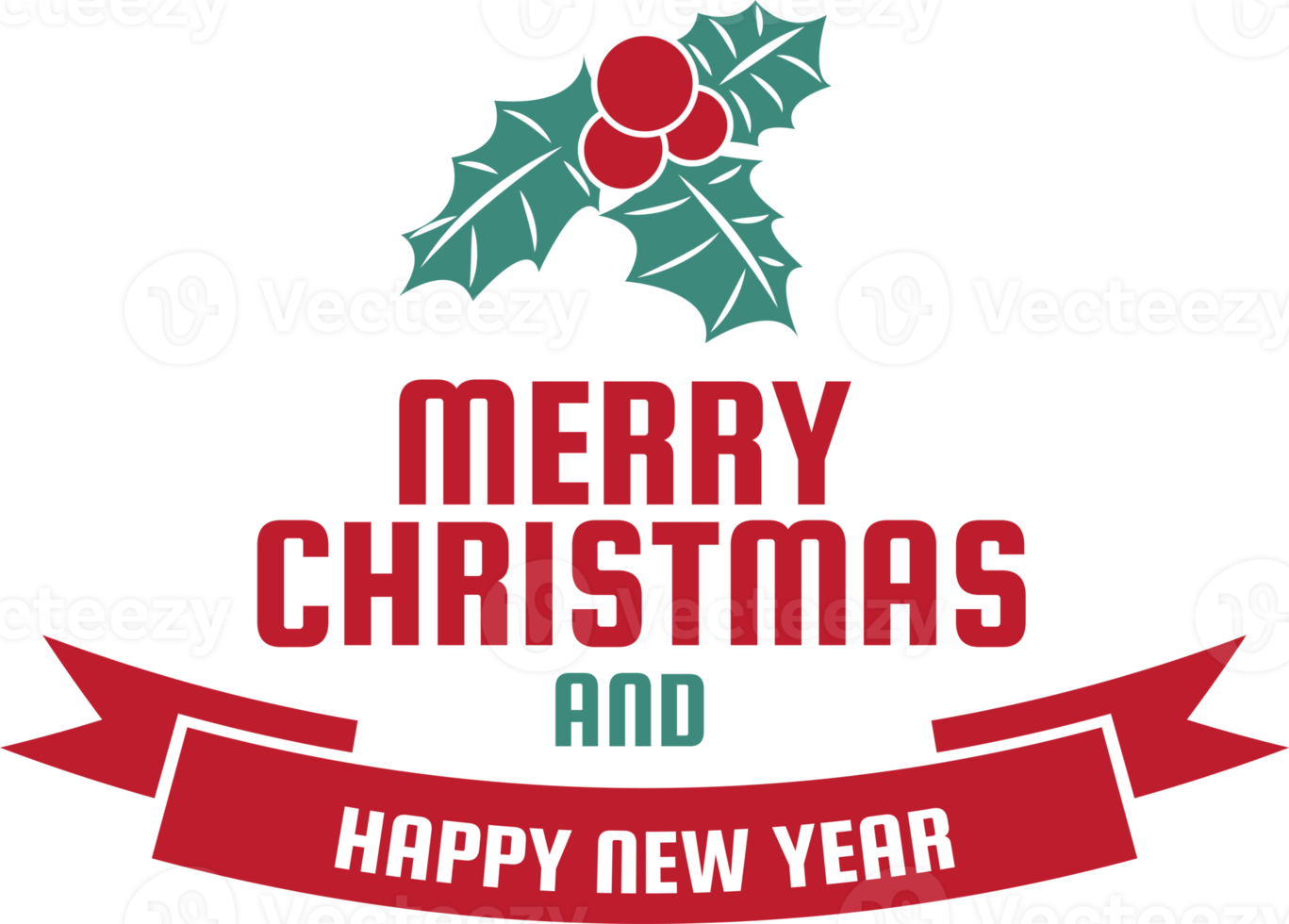 Merry Christmas and happy new year lettering and quote illustration png