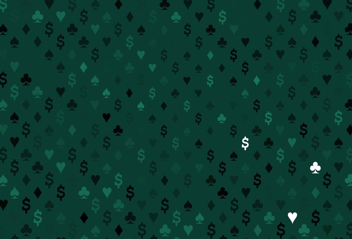 Light green vector cover with symbols of gamble.