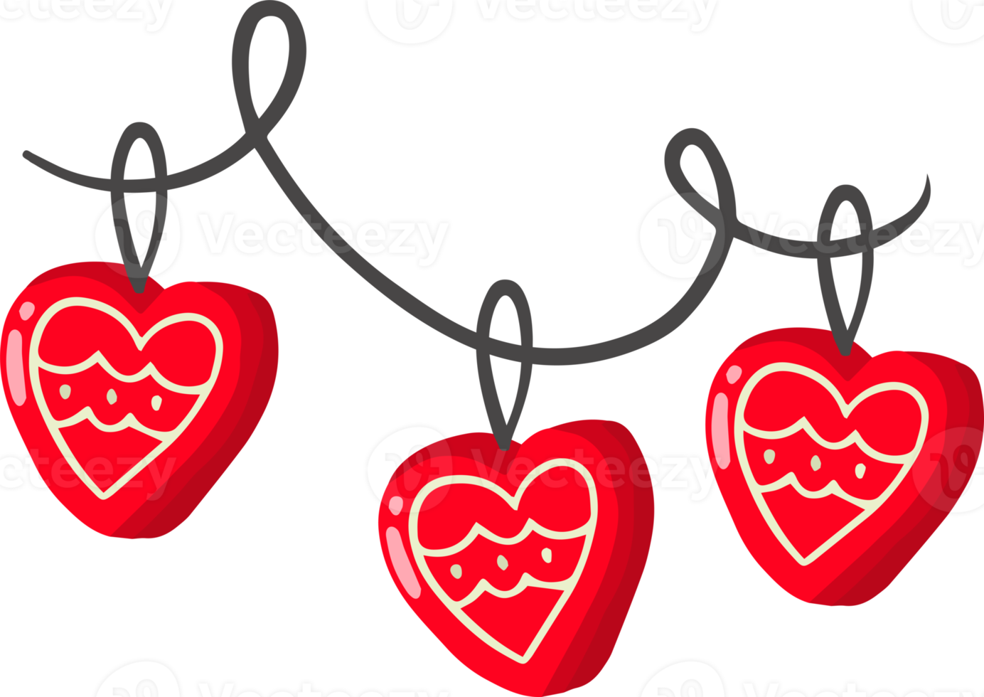 Hand Drawn Heart Shaped Christmas Cookies illustration png