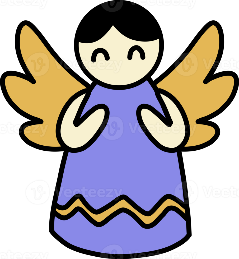 hand dragen jul ängel docka illustration png