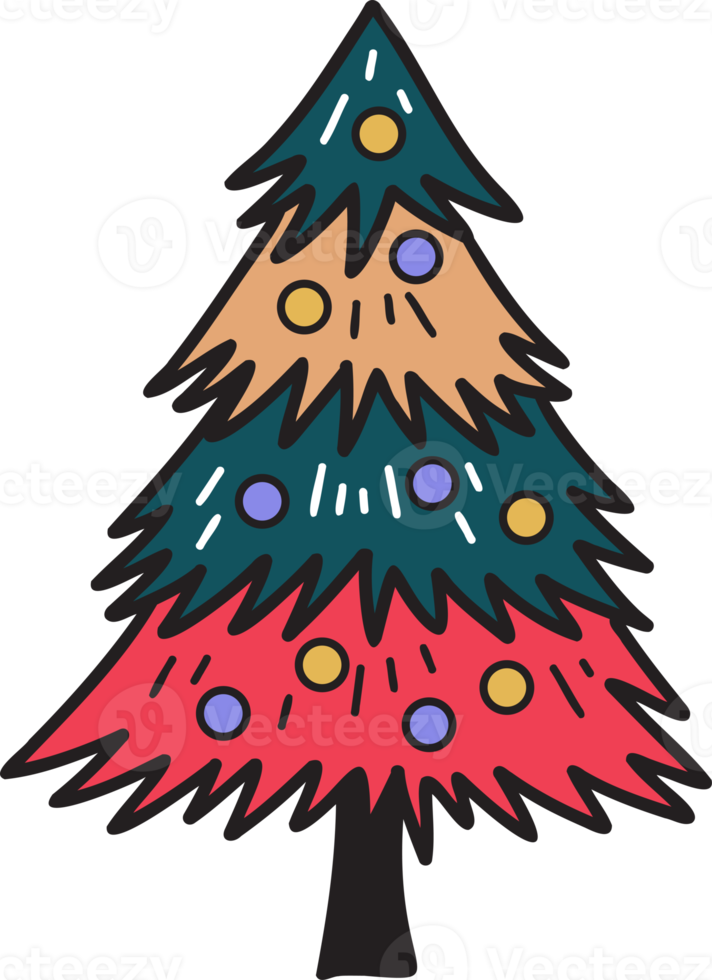 dibujado a mano ilustración de árbol de navidad png