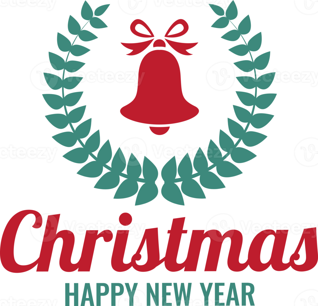 Merry Christmas and happy new year lettering and quote illustration png