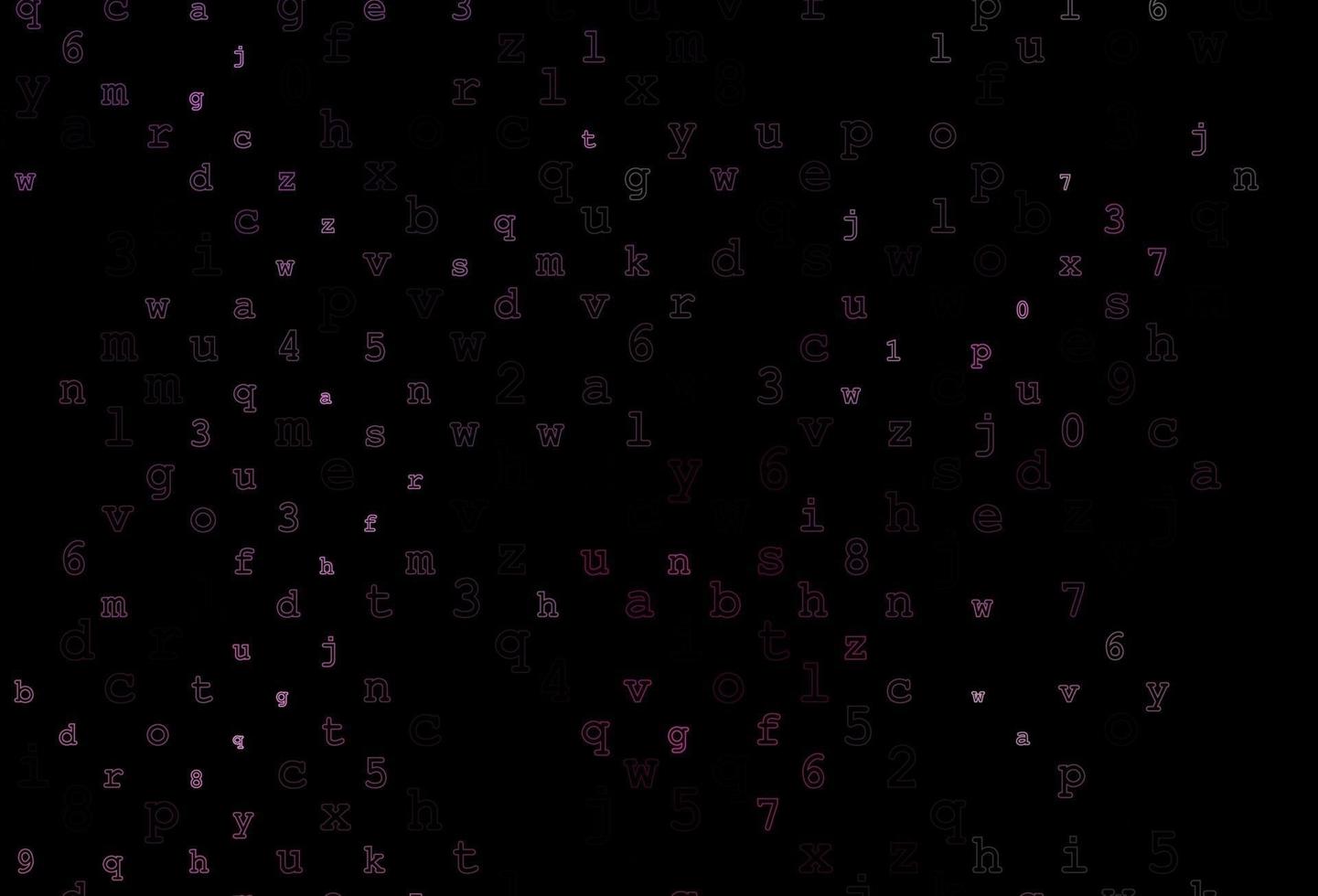 Dark Pink vector cover with english symbols.