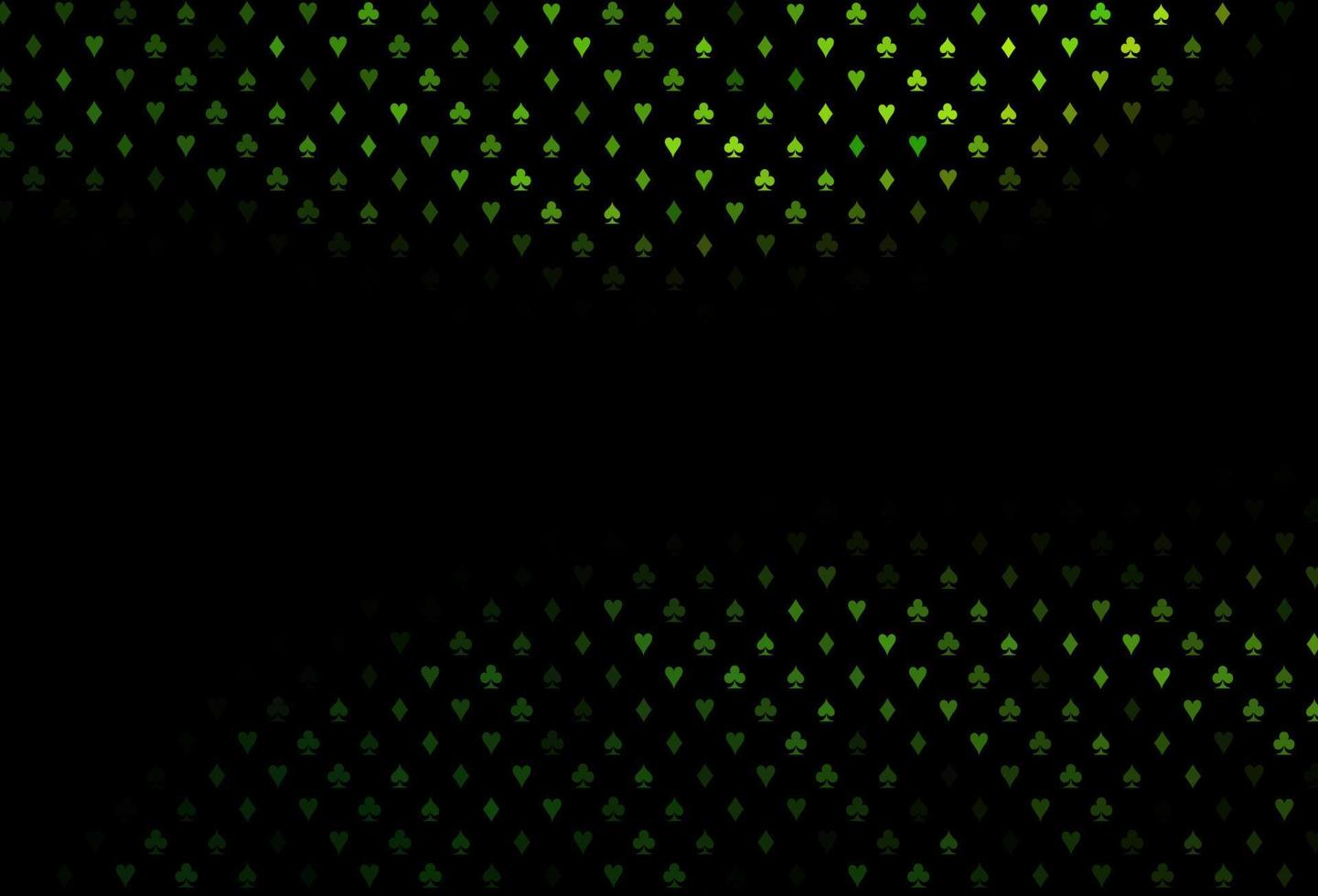 Dark green vector texture with playing cards.