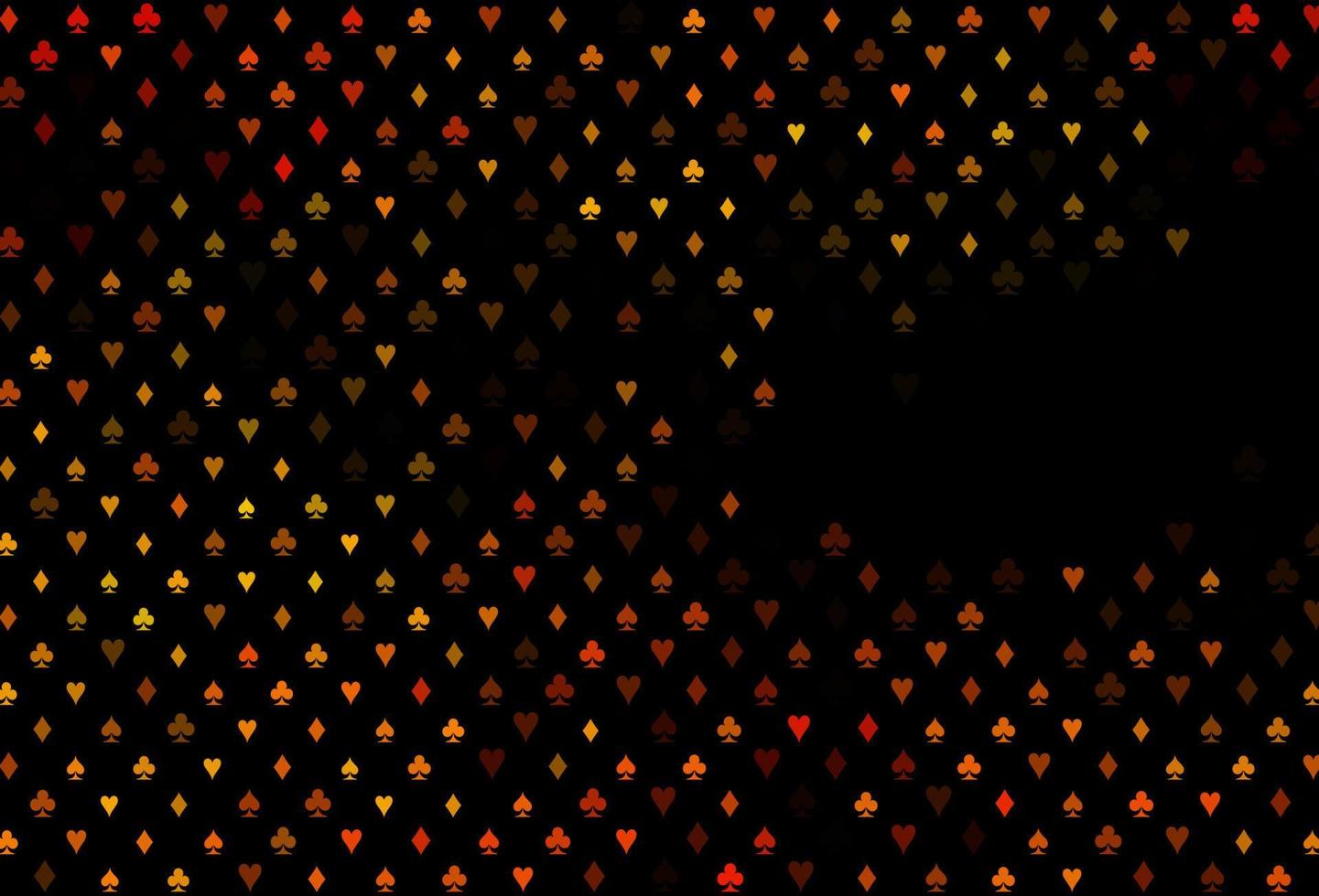Dark orange vector template with poker symbols.