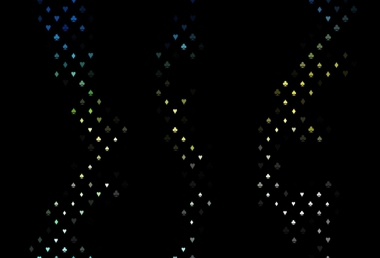 Dark blue, yellow vector template with poker symbols.