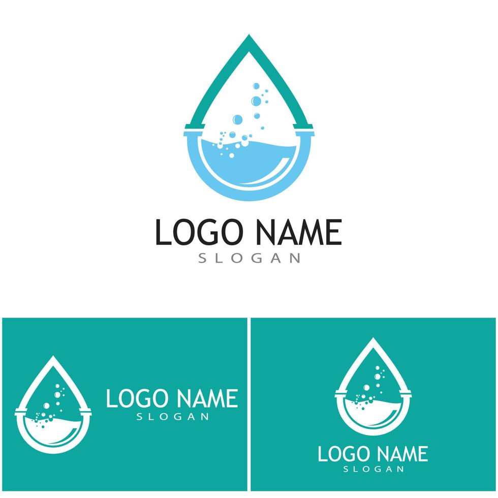 Water drop illustration logo vector design