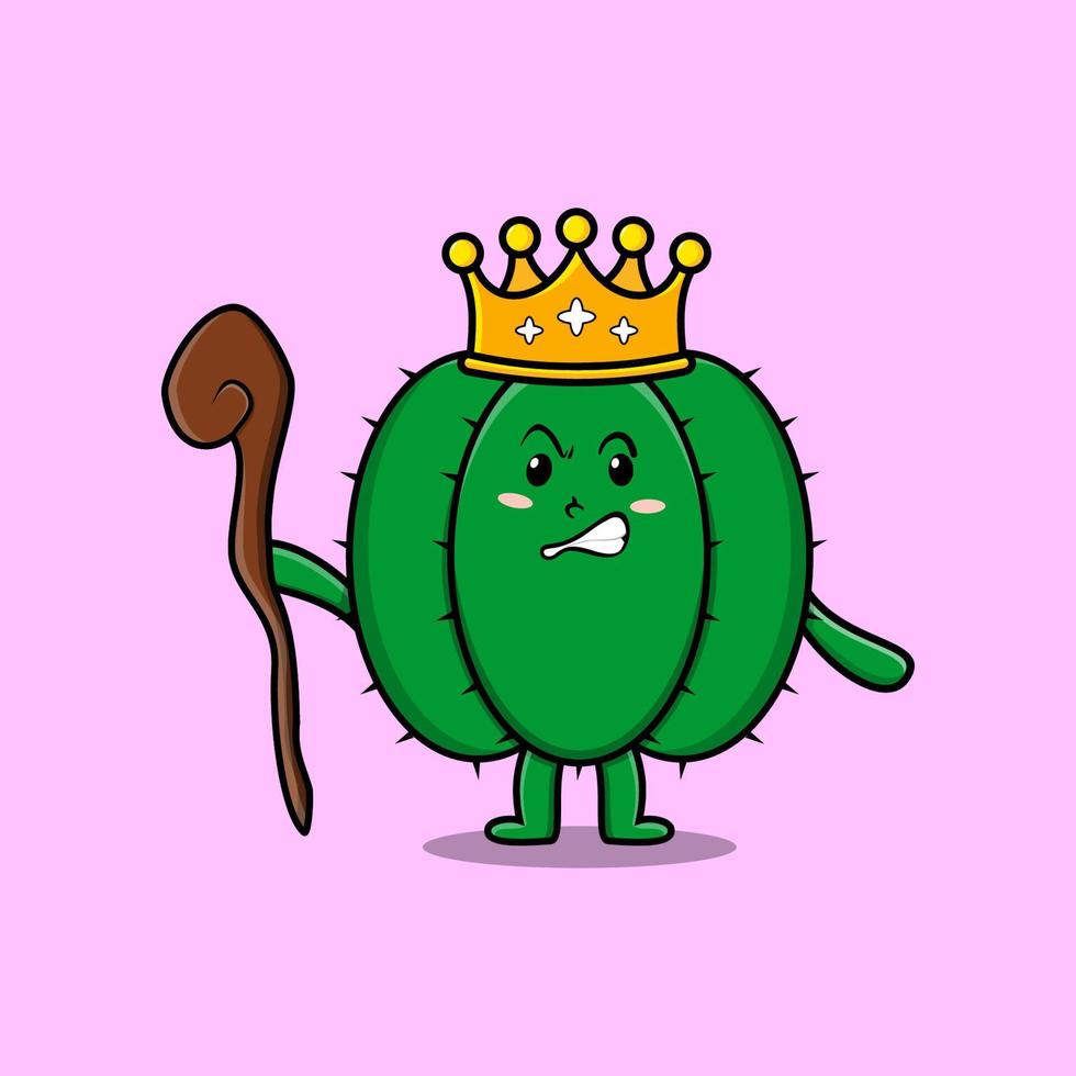 cartoon Watermelon as wise king with golden crown vector