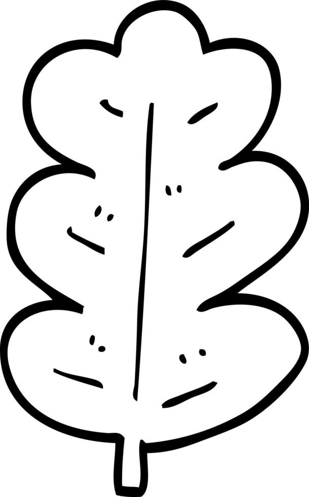 line drawing cartoon oak leaf vector
