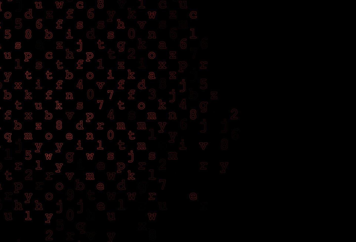 Dark Red vector pattern with ABC symbols.