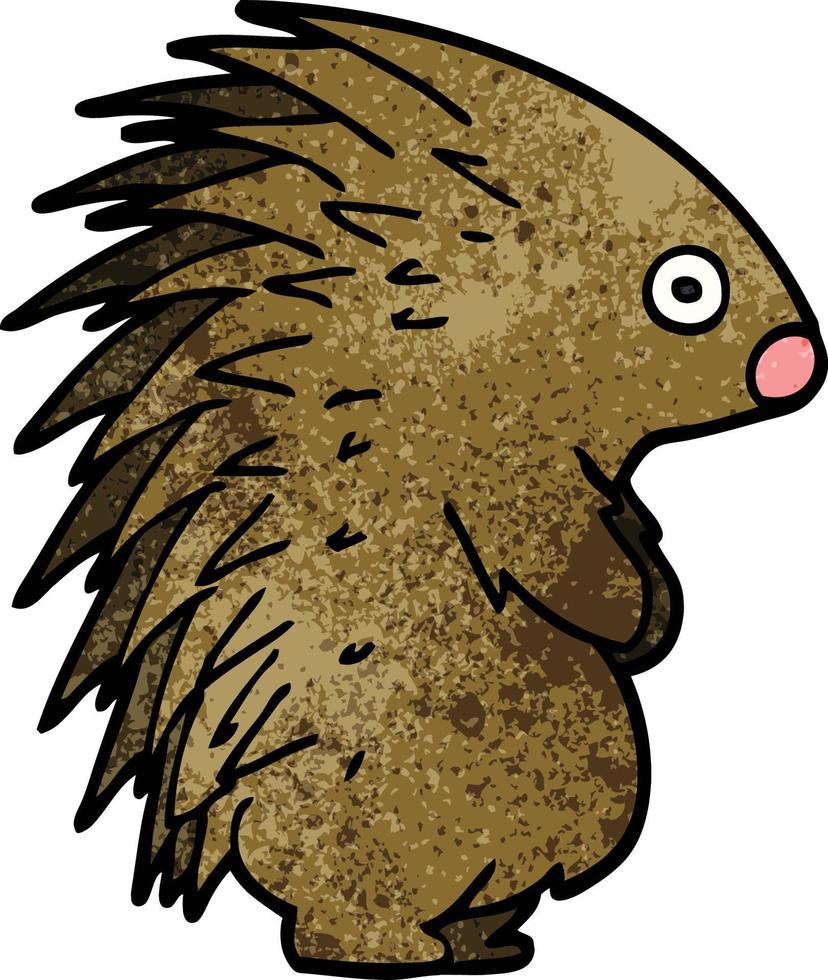cartoon doodle spiky hedgehog vector