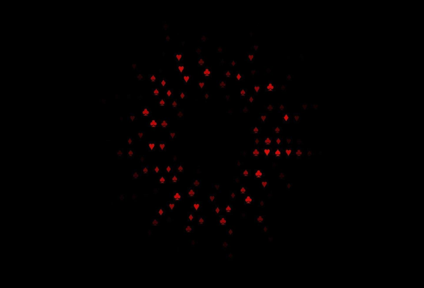 Dark Red vector cover with symbols of gamble.