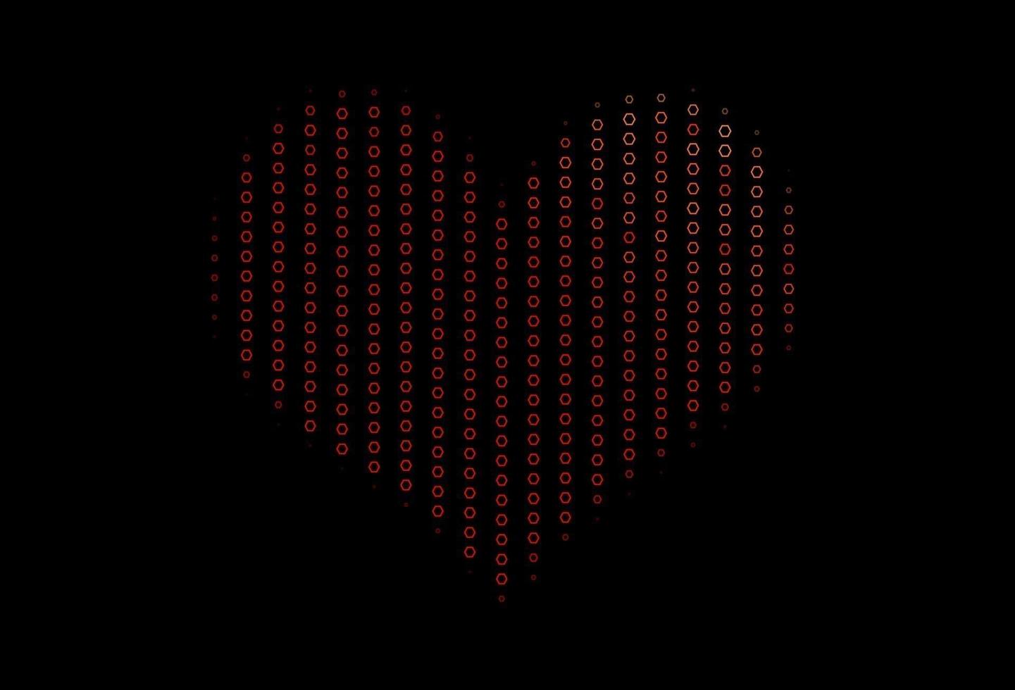 Dark Red vector backdrop with hexagons.