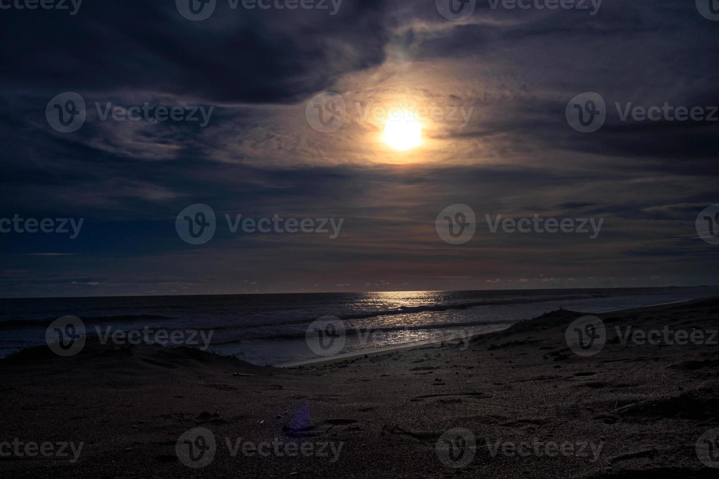 Dark night in beach photo