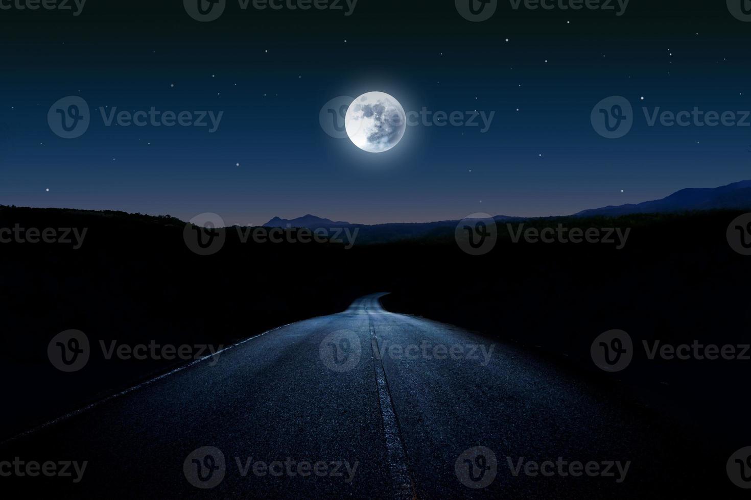 Highway in the moonlight photo