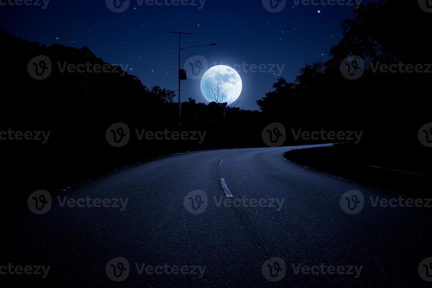 Moonlight over the highway photo