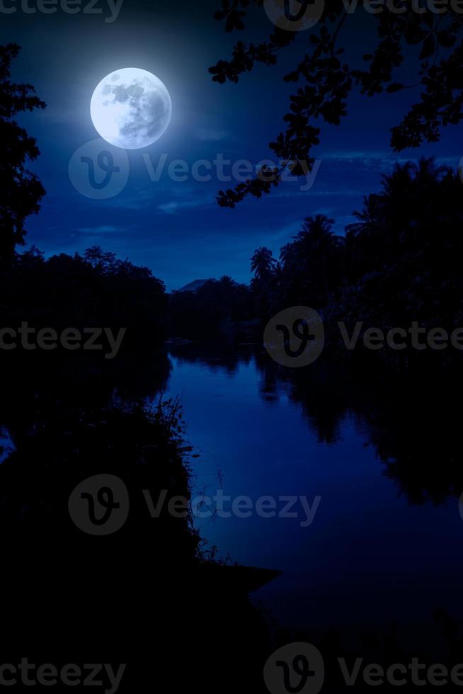 River night view silhouette landscape photo