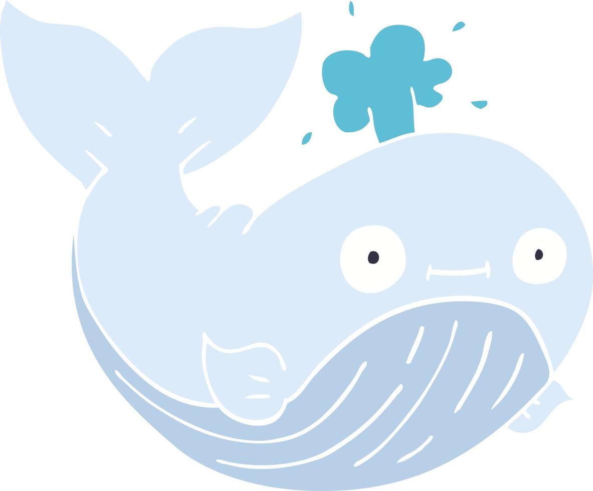 cartoon doodle sea whale vector