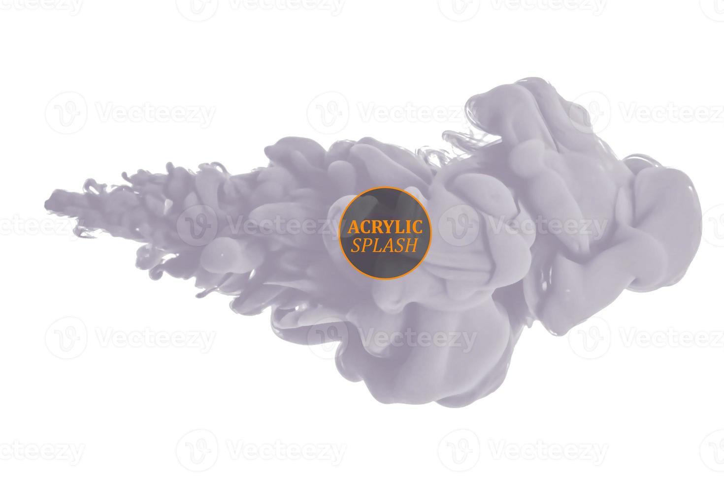 acrylic ink in water form an abstract smoke pattern isolated on white background photo