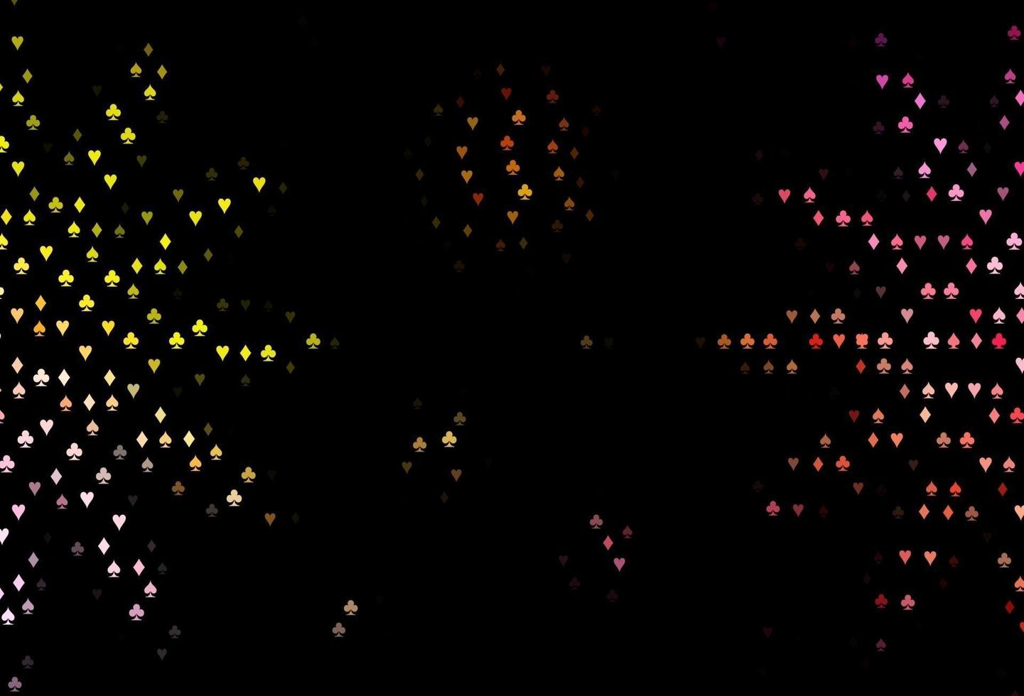 Dark Red, Yellow vector texture with playing cards.