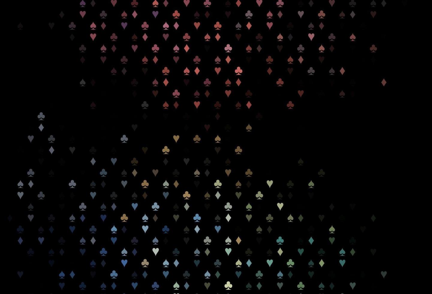 Dark Black vector background with cards signs.