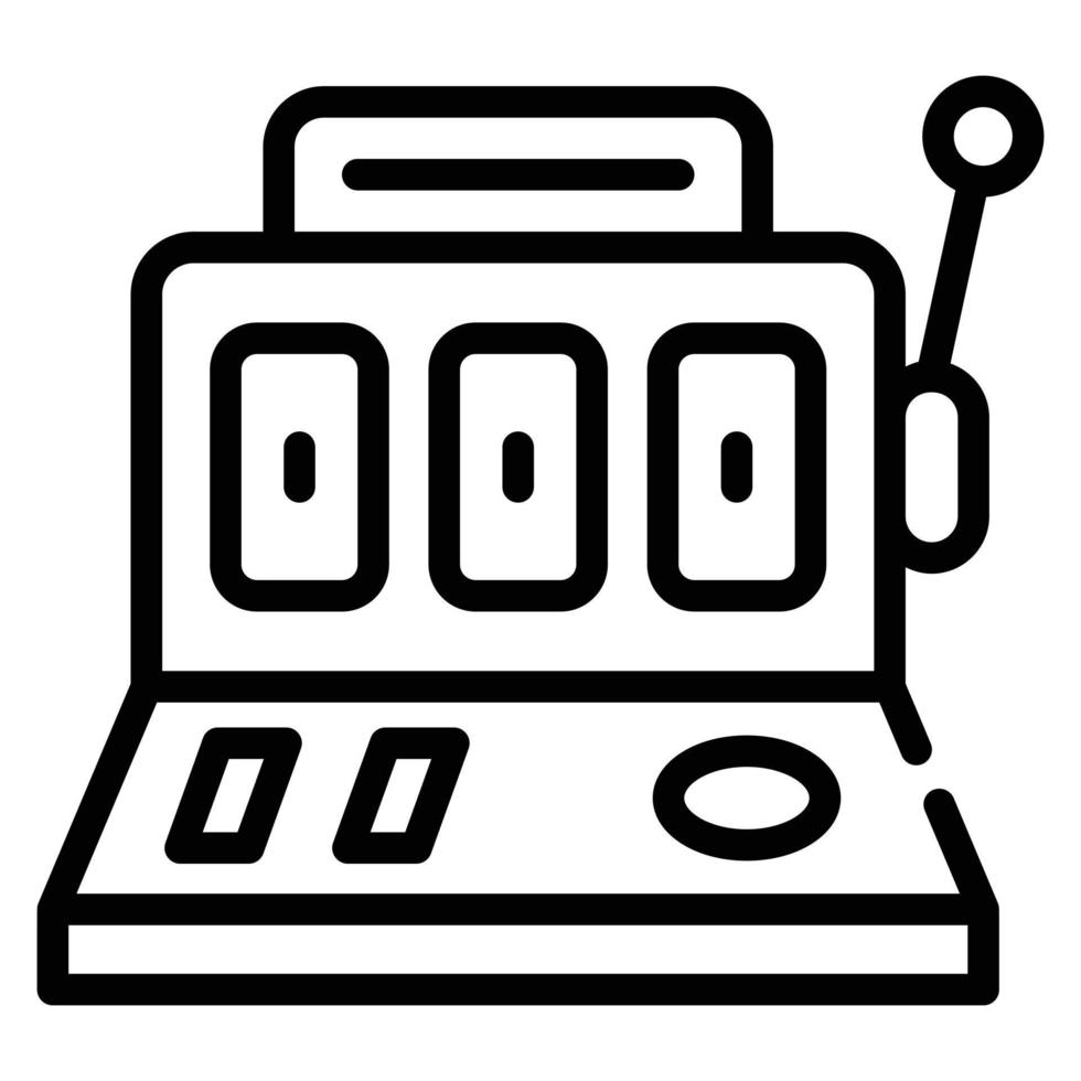 A handy line icon of slot machine vector