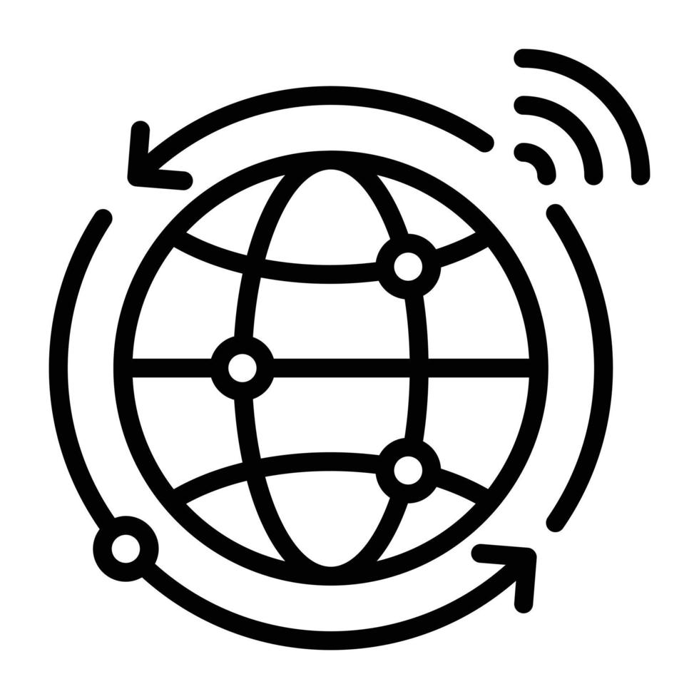 Modern outline icon of network refresh vector