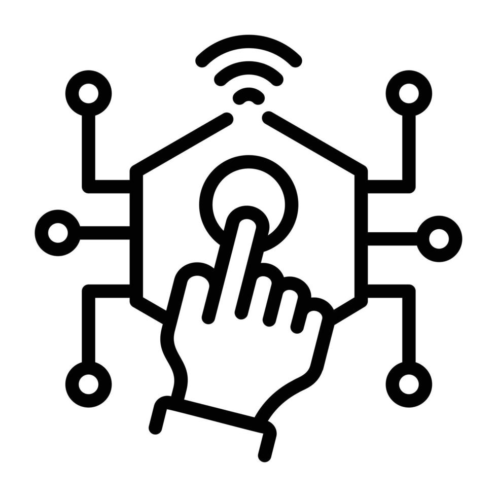 An outline icon design of microprocessor vector