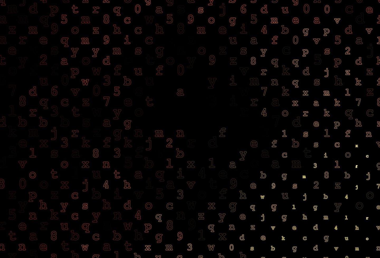Dark Yellow, Orange vector pattern with ABC symbols.