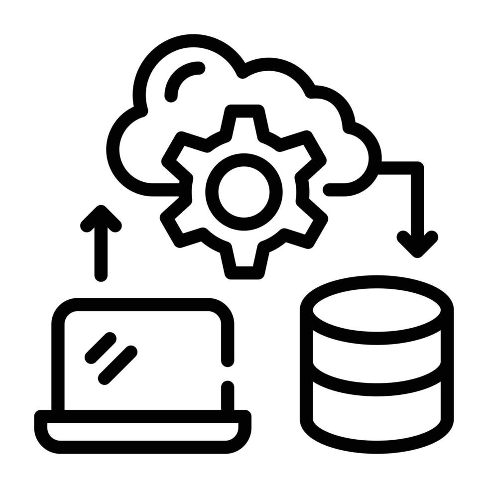An outline icon design of computing vector