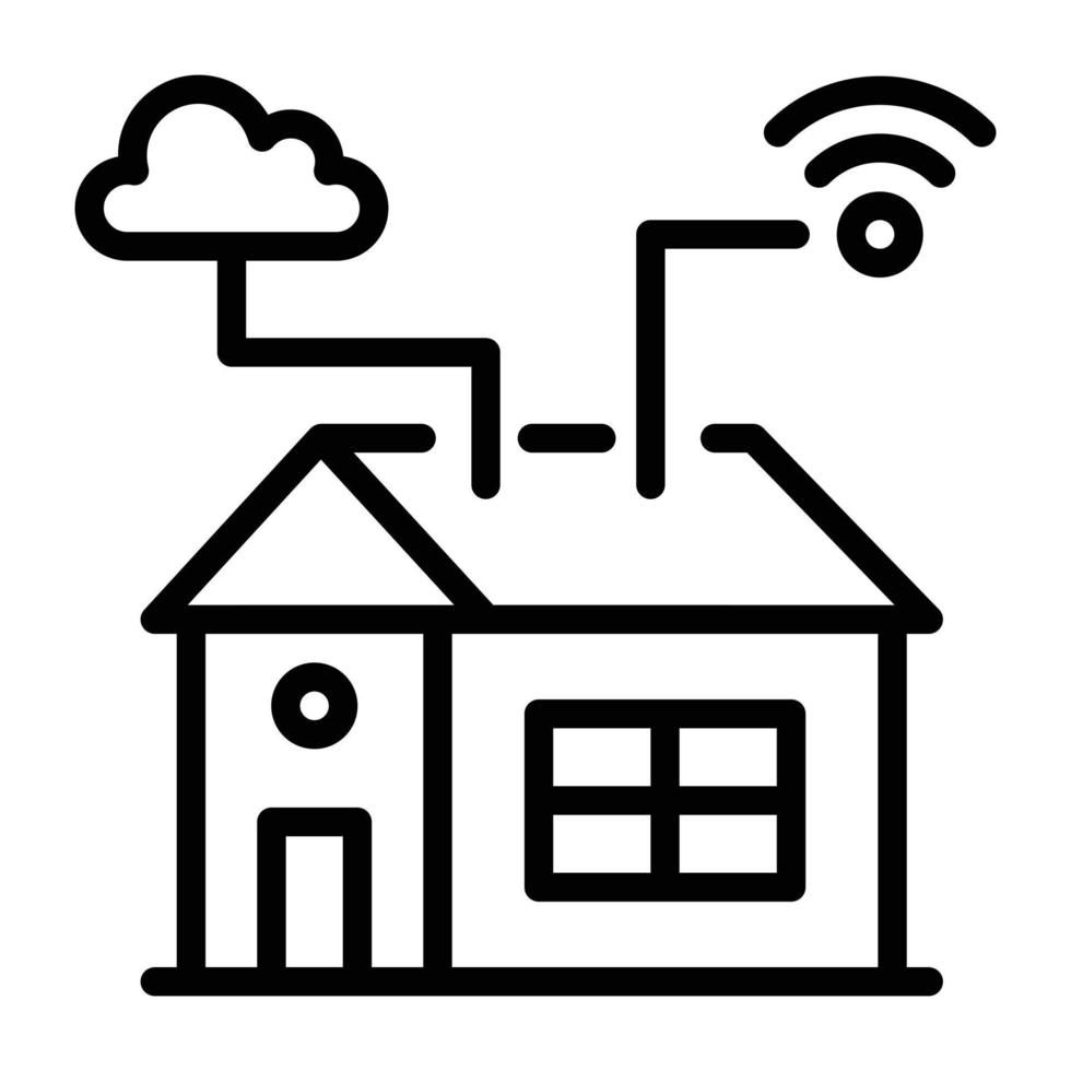 Easy to use line icon of smart home vector