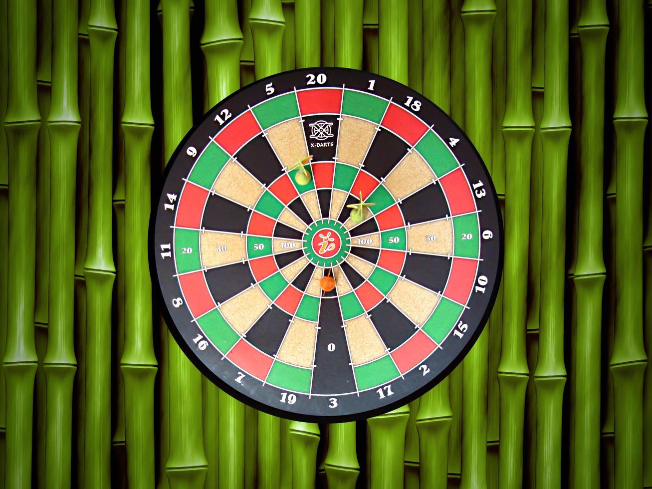 Dartboard on  wall Bamboo photo