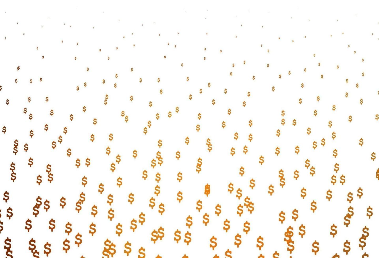 Light Yellow, Orange vector background with Dollar.