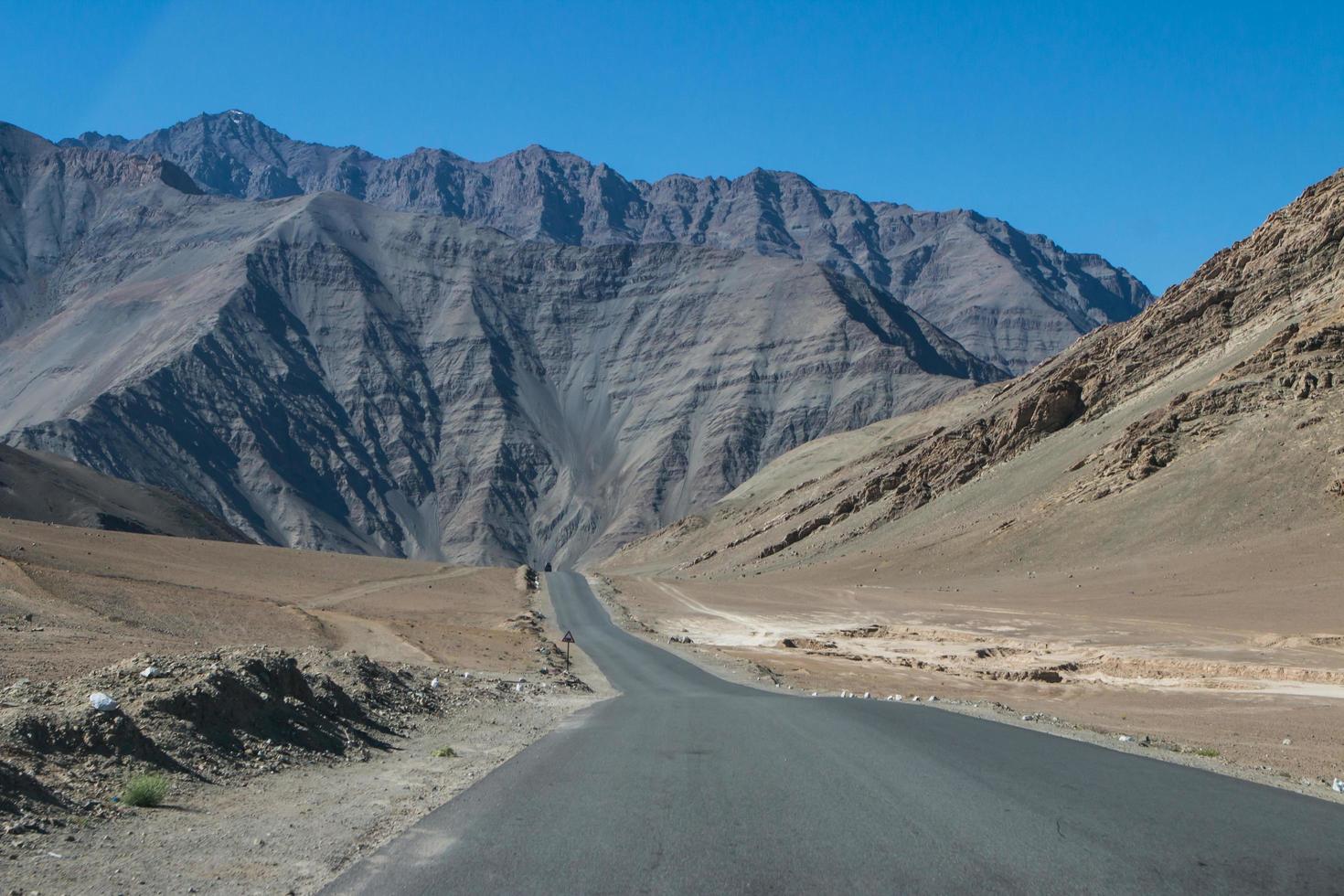 High altitude road in mountains photo