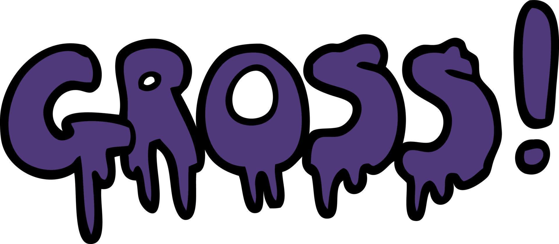 cartoon doodle font gross vector