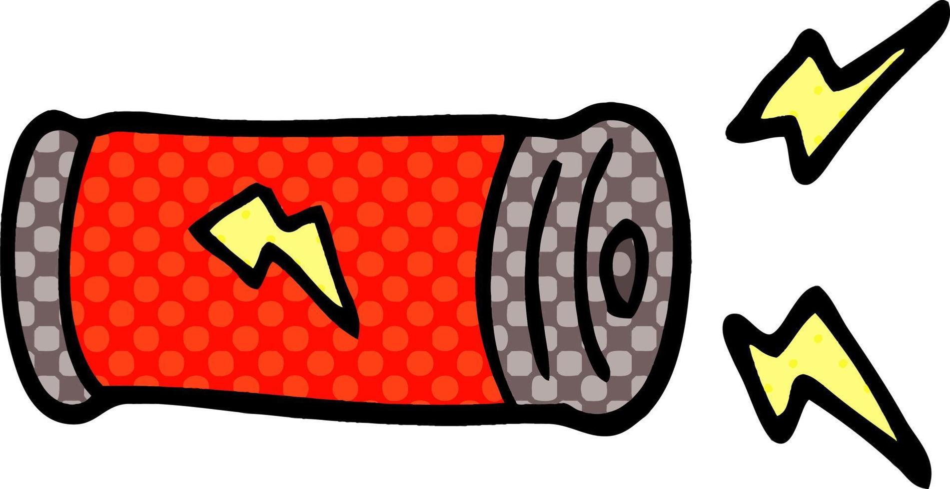 cartoon doodle electric battery vector