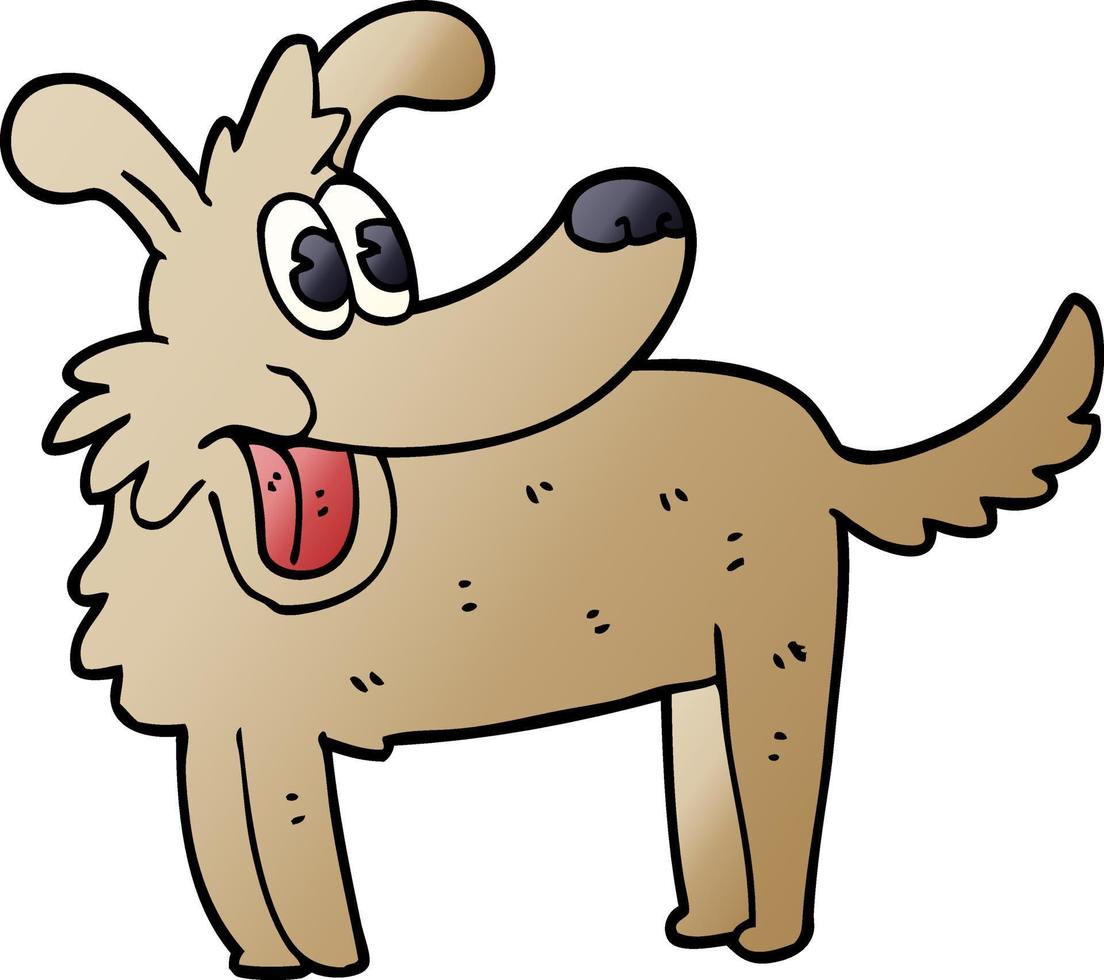 cartoon doodle happy dog vector