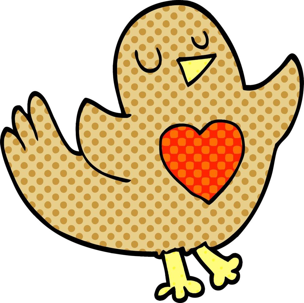 cartoon doodle bird with love heart 12233567 Vector Art at Vecteezy
