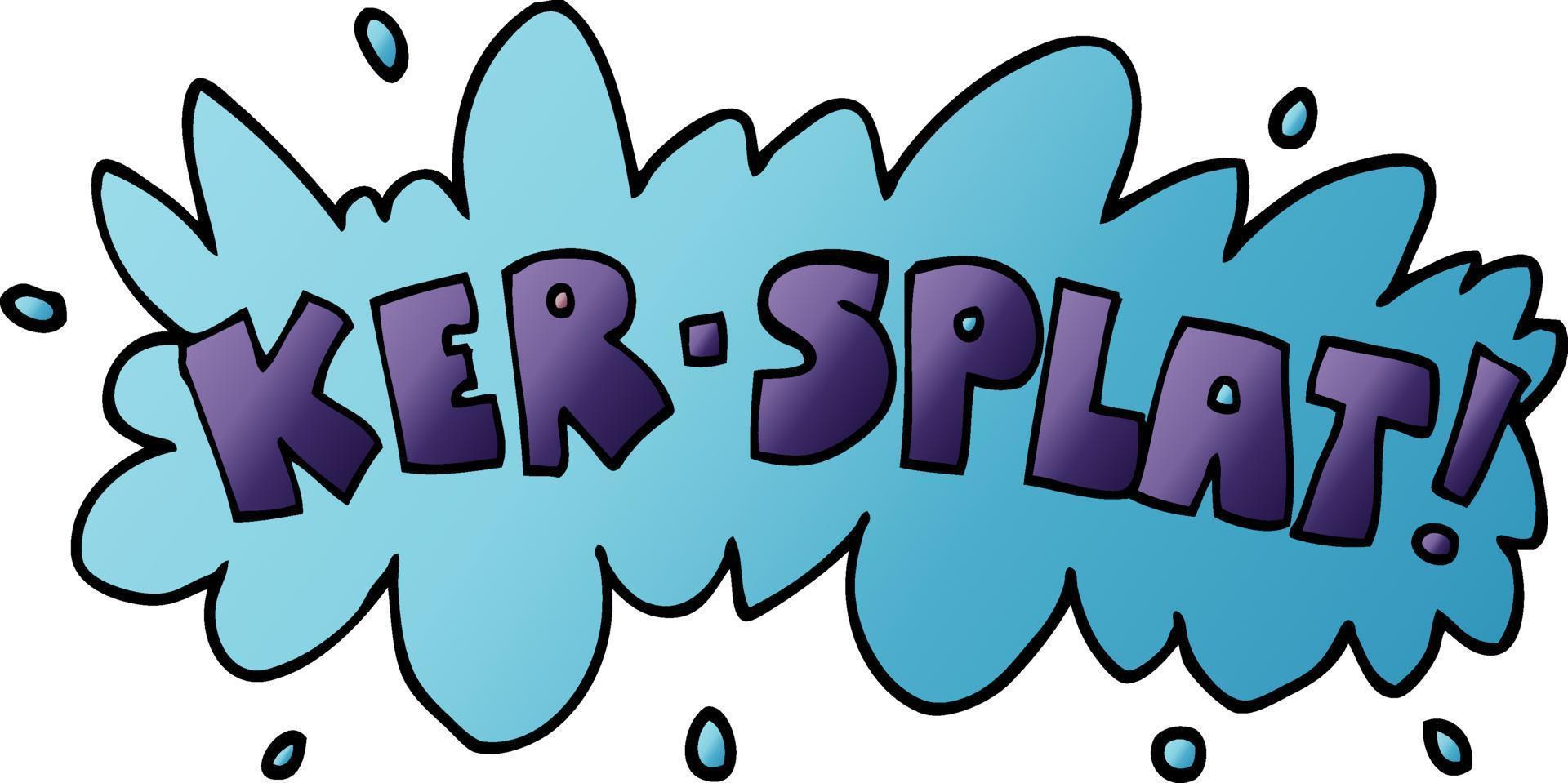 cartoon doodle wording ker-splat vector