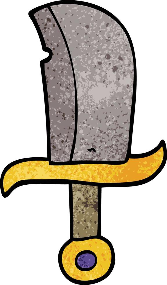 cartoon doodle dagger vector